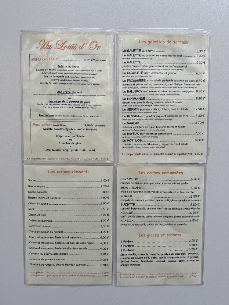 Au Louis d’Or - Menu Image 1